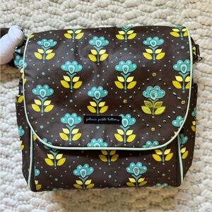 Petunia Pickle Bottom Brown and Yellow Floral Bag